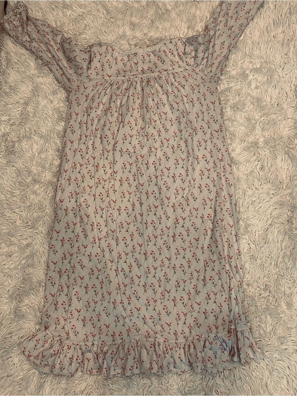 Eileen West LS Cotton Floral Nightgown Cottagecore Feminine Small - Picture 5 of 6